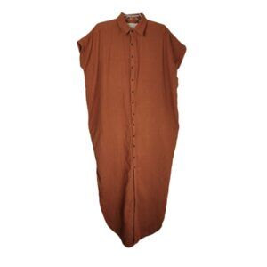 Acacia Koda Cotton Gauze Button Down Maxi Dress/Coverup